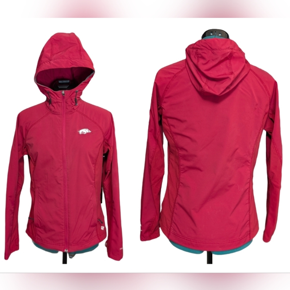 Columbia Arkansas Razorbacks Licensed Full Zip Hooded Windbreaker Jacket